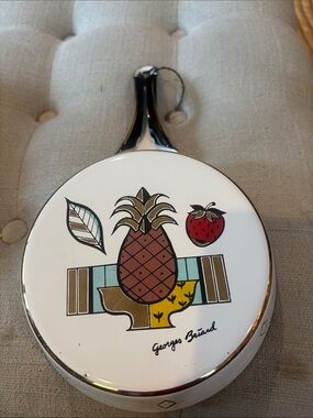 George Briard Ceramic Pineapple Pan with 🍓 Motif - MCM 1970s